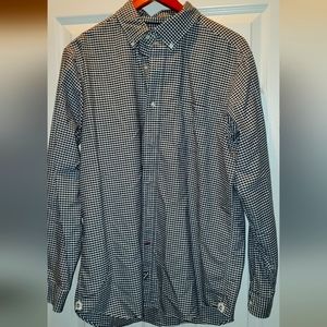 Mens Large Cremieux Black Long Sleeve Button Up